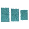 Bell Flower Collection Tufted Bath Rugs, Extra Soft and Absorbent, Non-Slip Bath Mats, Machine Washable Bath Mats, and Tub, 3 Piece Set, Turquoise - 2 of 4