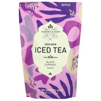 Harney & Sons Fresh Brew Iced Tea, Black Currant Black Tea, 15 Tea Bags, 7.5 oz (212 g)