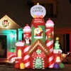 Outsunny 10ft Christmas Inflatables Outdoor Decorations Candy Castle, Blow-Up LED Yard Christmas Decor, Built-in Rotating Colorful Light for Party - 2 of 4