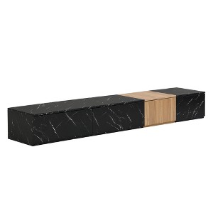 Dexmalle Modern TV Stand with Faux Marble and Walnut Wood Grain Finish for TVs up to 88'' - 1 of 4
