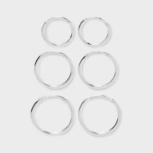 Endless Hoop Earring Set 3pc - A New Day™ Silver - 1 of 3