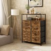 ZACHVO 8-Drawer Dresser with Shelves, Suede Veneer Fronts, Wooden Top, Steel Frame, Adjustable Feet & Anti-Tip Kit – 31.5x11.8x40.6Inch - 4 of 4