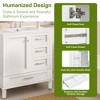 Mshliw 30" Modern Bathroom Vanity with Sink, 1 Soft-Close Door, 3 Drawers, Solid Wood Frame & Storage Shelves, Freestanding Cabinet - 3 of 4