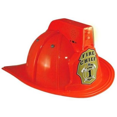 Jr. Fire Fighter Red Helmet w/Lights & Siren Costume Hat Child