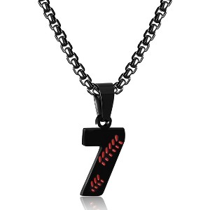 Personalized Number Necklace for Boys 0-99 Athletes Jersey Number Stainless Steel Baseball Team Charms Pendant Baseball Gifts for Men - 1 of 4