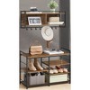 Multifunctional Hall Tree with Coat Rack and Shoe Bench - Entryway Furniture Set with 12 Hooks and 4-Tier Shoe Rack - 2 of 4