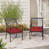 Aoodor 19x19x5 Inch Tufted Outdoor Chair Cushions, Water and Fade Resistant Polyester Dining Chair Pads with Ties for Patio Furniture, Set of 2 - 2 of 4