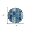 Navy Blue And Sky Blue Patchwork Washable Indoor Outdoor Area Rug - 3 of 4