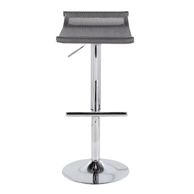 Mirage Ale Adjustable Silver Mesh and Chrome Swivel Barstool