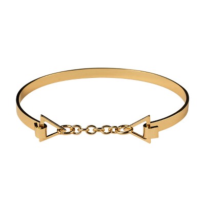Shine By Sterling Forever Gold Open Triangle Chain Bangle : Target