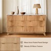 6 Drawer Wood Dresser with Faux Marble Top, 54" Wide Farmhouse Chest, Drip Pattern Design, Storage Organizer for Bedroom, Nursery, Living Room - 3 of 4
