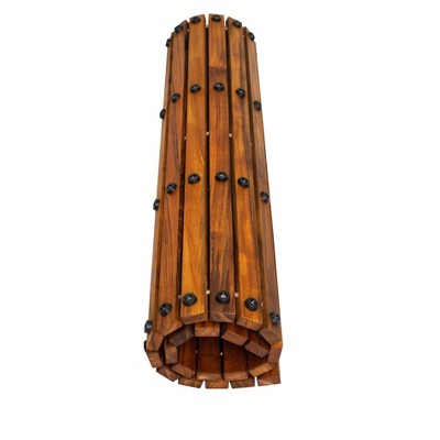 Nordic Teak 30" x 30" Oiled Shower and Bath Mat with Rubber Footing