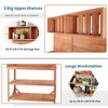 Whisen Large Rustic Farmhouse Wooden Potting Bench Table, Patio Workstation with Storage Shelves and Side Hook - 4 of 4