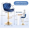 QingMoon Height Adjustable Swivel Barstools, Velvet Tufted Counter Chairs Set of 2 with Chrome Footrest and Base for Kitchen Island, Pub and Cafe - 4 of 4