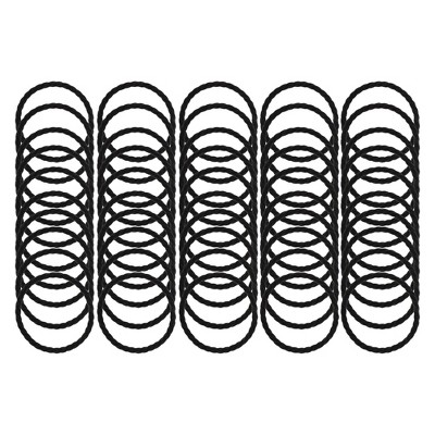 Unique Bargains Women's Spiral Pattern Hair Ropes Black 50 Pcs