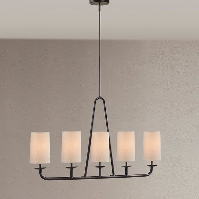 BAOURE Modern Farmhouse 5-light Chandelier with White Shades