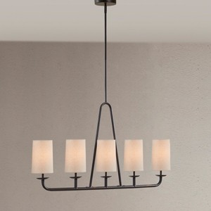 BAOURE Modern Farmhouse 5-light Chandelier with White Shades - 1 of 4