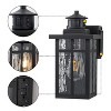 C Cattleya 11.75in Black Motion Sensor Dusk to Dawn Outdoor Wall Lantern with Water Glass and GFCI Outlet - 3 of 4