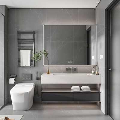 Grungis Wall Mounted Bathroom Storage Cabine,Medicine Cabinet with Mirror and  LED Light for Bathroom