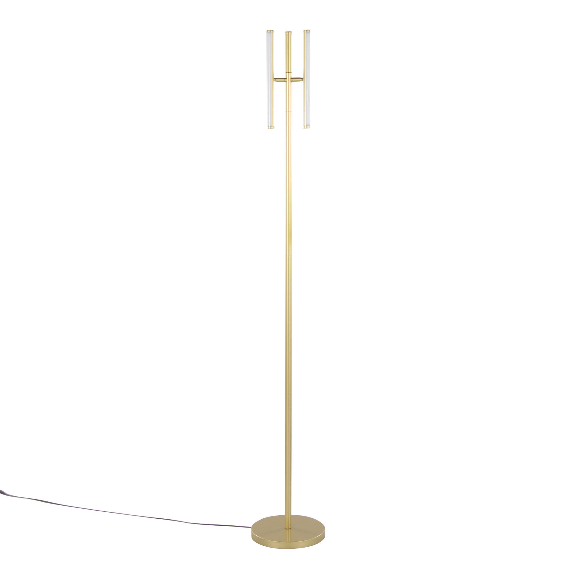 65.25" Modern Swivel Floor Lamp with Dimmable LED Light, In-Line Foot Switch, No Bulb Required, UL Listed, for Living Room