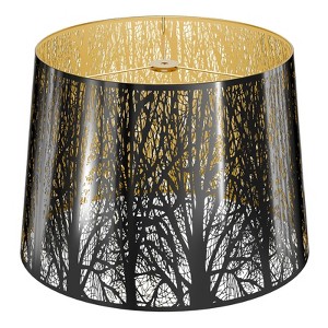 Large Drum Lampshade Large Lamp Shade 12" Top x 14" Bottom x 10" High Modern Metal Forest Mirror Effect Lamp Shade Lampshades Replacement (Spider) - 1 of 4