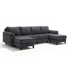 Beautyolove 6 - Piece Modular 116.5" U Shape Sectional Sofa With Removable Ottomans - 2 of 4