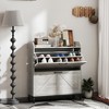 HOMCOM Shoe Cabinet with 2 Flip Drawers, Legs, Freestanding Narrow Shoe Storage Cabinet, Shoe Rack Organizer for Entryway, Hallway - 3 of 4