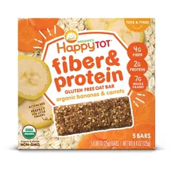 HappyTot Fiber & Protein Organic Bananas and Carrots Soft-Baked Oat Bar - 5ct/0.88oz Each
