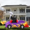 Joyfy 8 FT Long Halloween Inflatable Outdoor Decoration, Grim Reaper Driving Car Inflatable with LEDs for Halloween Party Garden Lawn Outdoor Decor - 4 of 4