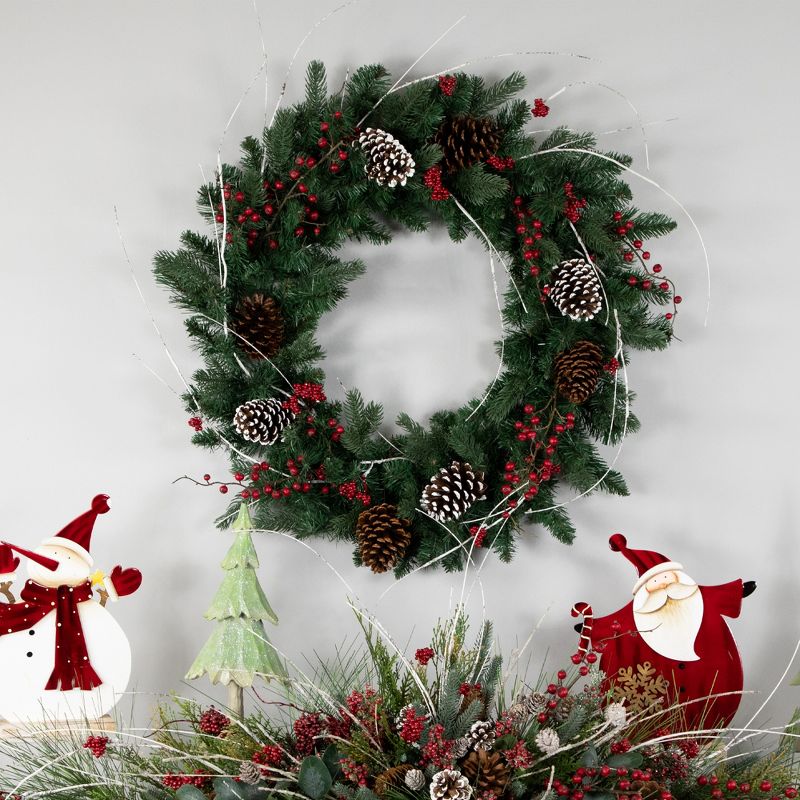 Northlight Real Touch™️ Mixed Eden Pine Artificial Christmas Wreath - Unlit - 30", 4 of 11