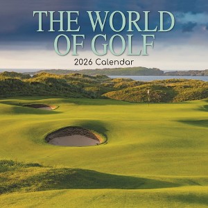 2026 Square Wall Calendar, The World of Golf, 16-Month Lifestyles Theme with 180 Reminder Stickers (12x12 In) - 1 of 4