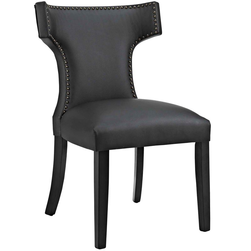 Curve Vinyl Vegan Leather Upholstered Dining Chair with Nailhead Trim - Modway, 1 of 7