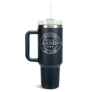 Elanze Designs World's Greatest Grandpa Myth Legend 40 oz. Stainless Steel, Large Water Bottle Coffee Mug, Spill & Leak Resistant, Thermal Travel - 1 of 1