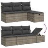 vidaXL 7 Piece Patio Sofa Set with Cushions Gray Poly Rattan - Without Table - 3 of 4