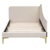 Okak Twin/Full Modern Platform Bed Frame with Headboard & Armrest,Upholstered Daybed Sofa Bed for Bedroom,Kids Room - 4 of 4