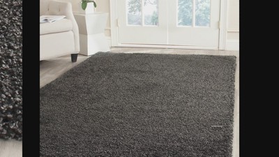 Navy Synthetic Shag Area Rug, 5'1" x 8'
