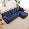 Oversized 110.2" Chenille Modular L-Shaped Sectional Sofa with High-Resilience Cushions and Ottoman, 4-Piece Free combination Sofa - 3 of 4