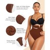 SHAPELLX Tummy Control Shapewear Side Zipper Panties Body Shaper for Women Compression Shapewear Thong Girdle Waist Shaper—Brown 38 - 2 of 3
