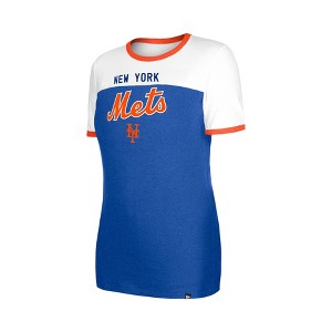 MLB New York Mets Women's Bi Blend Ringer T-Shirt - 1 of 4