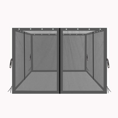Gsluuk Gazebo Replacement Mosquito Netting with Zippers, 4-Side Mesh Walls for Patio Gazebos