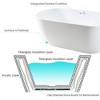 FerdY Bali 59 Inch Oval Glossy Acrylic Freestanding Soaking Bathtub with Toe Tap Brushed Nickel Drain and Classic Slotted Overflow, White - 4 of 4