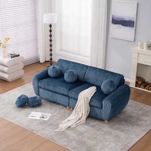 JUJABU 84" Corduroy Modern Sofa, Sectional Love Seat Couch with Upholstered - 1 of 4