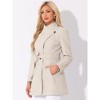 INSPIRE CHIC Women's Classic Stand Collar Long Sleeve Winter Belted Long Coat - 2 of 4