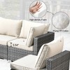 Venice 10pc Wicker Outdoor Patio Furniture Set Conversation Sofa with a Storage Fire Pit, Swivel Chair and Cushions - 3 of 4