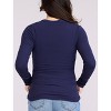 Women's V-Neck Side-Ruched Long Sleeve Henley Tee | Motherhood Maternity - 2 of 4