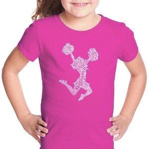 LA Pop Art Girl's Word Art T-shirt - Cheer - 1 of 4