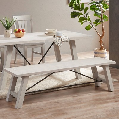 Sonoma Reclaimed Pine 66" Dining Bench with Rustic Metal Accents