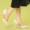 Allegra K Women's Satin Upper Pointed Toe Bow Decor Stiletto Heels Pumps - 2 of 4