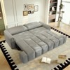 AENKYO 90.2" Modern 4-Seater Sofa Bed with 25.2" Deep Seat, 3-in-1 Convertible King Size Sleeper, Storage Chaise & Casters for Apartment - 2 of 4