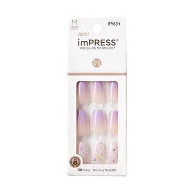 KISS Products imPRESS Press-On Manicure Medium Coffin Fake Nails - All I Want - 33ct
